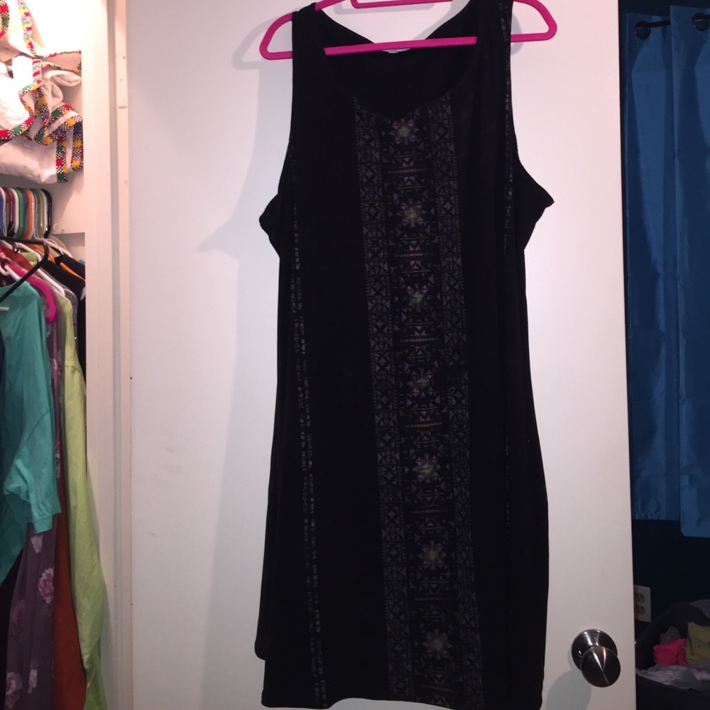 Black Plus dress with Aztec design